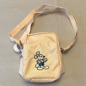 Mickey Mouse Embroidered Light Salmon Colored Crossbody Bag